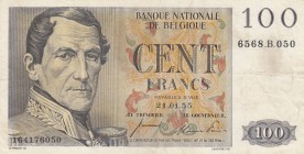 Belgium, 100 Francs, 1955, XF (-), p129b
 Serial Number: 6568.B.050
Estimate: 30-60 USD