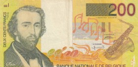 Belgium, 200 Francs, 1995, VF, p148
 Serial Number: 30302043G42
Estimate: 15-30 USD