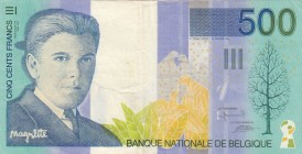 Belgium, 500 Francs, 1998, VF, p149
 Serial Number: 43501384479
Estimate: 30-60 USD