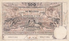 Belgium, 100 Francs, 1920, FINE, p78
 Serial Number: 985T591
Estimate: 50-100 USD