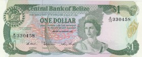 Belize, 1 Pound, 1987, UNC, p46c
 Serial Number: A/15 330458
Estimate: 15-30 USD