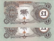 Biafra, 1 Pound, UNC, 
1 Pound(2), 1968/69, UNC, p5 (Total 2 banknotes)
Estimate: 10-20 USD