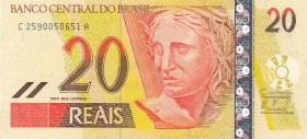 Brasil, 20 Reais, 2002, UNC, p250g
 Serial Number: C2590050651A
Estimate: 15-30 USD