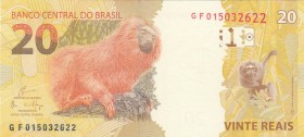 Brazil, 20 Reais, 2010, UNC, p255
 Serial Number: GF015032622
Estimate: 15-30 USD