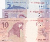 Brazil, UNC, Total 3 banknotes
2 Reais, 2010, p252c; 5 Reais, 2010, p253c; 10 Reais, 2010, p254
Estimate: 10-20 USD