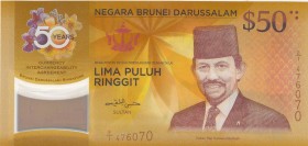 Brunei, 50 Ringgit, 2017, UNC, p58
Polymer plastic banknotes, Serial Number: E/1 476070
Estimate: 50-100 USD