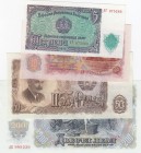 Bulgaria, Total 4 banknotes
5 Leva, 1951, UNC, p82; 10 Leva, 1951, UNC, p83; 50 Leva, 1951, UNC, p85; 200 Leva, 1951, XF, p87
Estimate: 10-20 USD