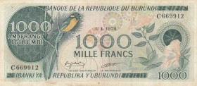 Burundi, 1.000 Francs, 1978, VF, p31a
There are little stains , Serial Number: C669912
Estimate: 100-200 USD