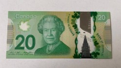 Canada, 20 Dollars, 2012, UNC, p108b
Polymer plastic banknote, Serial Number: FWP0299966
Estimate: 20-40 USD