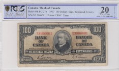 Canada, 100 Dollars, 1937, VF, p64b
PCGS 20, Serial Number: G/J 3906601
Estimate: 150-300 USD