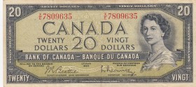 Canada, 20 Dollars, 1961/1970, VF, p80b
Queen Elizabeth II portrait, Serial Number: X/E7809635
Estimate: 30-60 USD