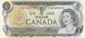 Canada, 1 Dollar, 1973, UNC, p85c
Queen Elizabeth II. Portrait, Serial Number: EAW166965
Estimate: 10-20 USD