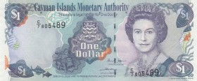 Cayman Islands, 1 Dollar, 2006, UNC, p33d
Queen Elizabeth II. Portrait, Serial Number: C/7 805489
Estimate: 10-20 USD