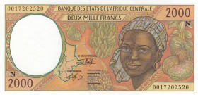 Central African States, 2.000 Francs, 1993, UNC, p503Na
 Serial Number: 0017202520
Estimate: 20-40 USD