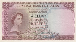 Ceylon, 5 Rupees, 1952, XF, p51a
Queen Elizabeth II portrait, Serial Number: E/13 744462
Estimate: 100-200 USD