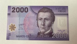 Chile, 2.000 Pesos, 2009, UNC, p162a
 Serial Number: AG00226094
Estimate: 10-20 USD