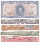 Chile, 1/2 Escudo, 1 Escudo, 10 Escudos, 50 Escudos and 100 Escudos, UNC, (Total 5 banknotes)
Estimate: 15-30 USD