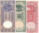 Chile, Total 3 banknotes
5 Pesos, 1958/1959, UNC, p119; 50 Pesos, 1960/1961, UNC, p126; 100 Pesos, 1960/1961, UNC, p127
Estimate: 10-20 USD