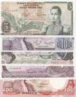 Colombia, Total 5 banknotes
5 Pesos Oro, 1980, UNC; 10 Pesos Oro, 1980, UNC; 20 Pesos Oro, 1983, UNC; 50 Pesos Oro, 1986, UNC; 100 Pesos Oro, 1989, U...