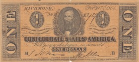 United States of America, 1 Dollar, 1864, FINE, p65b
With B series, Serial Number: 82129
Estimate: 50-100 USD