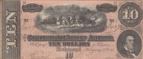 United States of America, 10 Dollars, 1864, FINE, p68
 Serial Number: 61039
Estimate: 40-80 USD