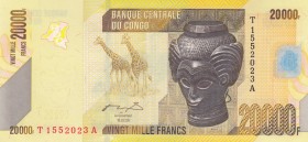 Congo Democratic Republic, 20.000 Francs, 2006, AUNC, p104
 Serial Number: T1552023A
Estimate: 30-60 USD