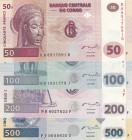 Congo Democratic Republic, 50 Francs, 100 Francs, 200 Francs and 500 Francs, 2000/2007, UNC, p91, p98, p99, P96a, (Total 4 banknotes)
Estimate: 10-20...