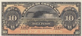 Costa Rica, 10 Pesos, 1899, UNC, pS164r
 Serial Number: 45036
Estimate: 35-70 USD