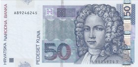Croatia, 50 Kunas, 2012, UNC, p40
 Serial Number: A8924624S
Estimate: 10-20 USD