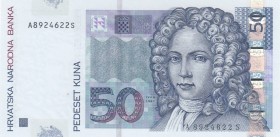 Croatia, 50 Kuna, 2012, UNC, p40b
 Serial Number: A8924622S
Estimate: 15-30 USD