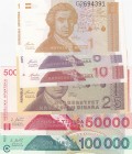 Crotia, UNC, 
total 5 banknotes1
Estimate: 10-20 USD
