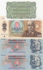 Czechoslovakia, Total 4 banknotes
10 Korun, 1986, UNC, p94; 5 Korun, 1953, UNC, p80b; 20 Korun(2), 1970, UNC, p92 
Estimate: 10-20 USD