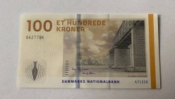 Denmark, 100 Kroner, 2009, UNC, p66
 Serial Number: A7132K
Estimate: 20-40 USD