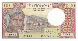 Djibouti, 1000 Francs, 1988, UNC, p37b
 Serial Number: 09354906
Estimate: 30-60 USD