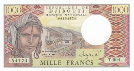 Djibouti, 1.000 Francs, 1991, UNC, p37e
 Serial Number: T.004.54774
Estimate: 15-30 USD