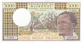 Djibouti, 5.000 Francs, 1979, UNC, p38c
 Serial Number: C.004 49221
Estimate: 30-60 USD