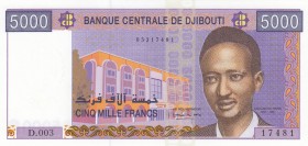Djibouti, 5.000 Francs, 2002, UNC, p44
 Serial Number: D.003 17481
Estimate: 30-60 USD