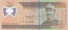 Dominican Republic, 20 Pesos Oro, 2009, UNC, p182a
Polymer plastic banknote, Serial Number: AT1294249
Estimate: 10-20 USD