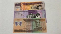 Dominican Republic, Total 3 banknotes
20 Pesos Oro, 2009, UNC, p182, polymer plastic; 50 Pesos Dominicanos, 2014, UNC, p189a; 50 Pesos Dominicanos, 2...