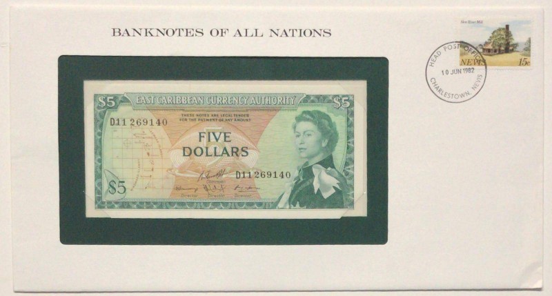 East Caribbean States, 5 Dollars, 1965, UNC, p14h, FOLDER
Banknotes of all nati...