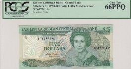 East Caribbean States, 5 Dollars, 1986-88, UNC, p18m
PCGS 66 PPQ, Serial Number: A047364M
Estimate: 50-100 USD