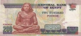 Egypt, 200 Pounds, 2007, XF, p68a
 Serial Number: 7183952
Estimate: 10-20 USD