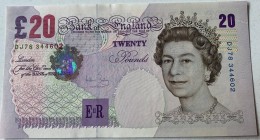 Great Britain, 20 Pounds, 2004, UNC, p390b
Queen Elizabeth II. Portrait, Serial Number: DJ78344602
Estimate: 30-60 USD