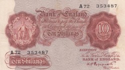Great Britain, 10 Shillings, 1934, VF, 
 Serial Number: A 72 353487
Estimate: 30-60 USD