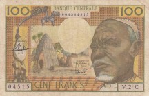 Equatorial African States, 100 Francs, 1963, VF, p3c
 Serial Number: 04515 V.2C
Estimate: 25-50 USD