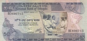 Ethiopia, 50 Birr, 1991, VF, p44c
 Serial Number: BE896715
Estimate: 15-30 USD