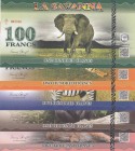 Fantasy Banknotes, 100, 200, 500, 1000, 5000 Francs, 2015, UNC, 
Fantasy banknotes of La Savanna
Estimate: 20-40 USD