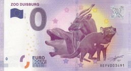 Fantasy Banknotes, 0 Euro, 2017, UNC, 
Zoo Duisburg, Serial Number: XEFV003491
Estimate: 10-20 USD