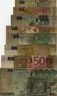 Fantasy Banknotes, 5 Euros, 10 Euros, 20 Euros, 50 Euros, 100 Euros, 200 Euros, 500 Euros, 1.000 Euros, 2002, UNC, Total 8 banknotes
Golden plastic f...