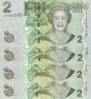 Fiji, 2 Dollars, 2007, UNC, p109, (Total 4 banknotes)
Queen Elizabeth II portrait
Estimate: 15-30 USD